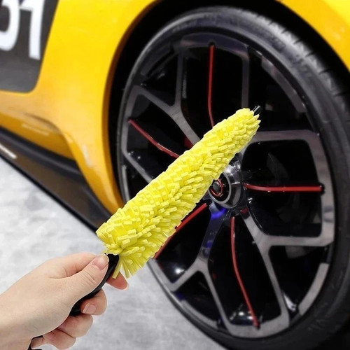 Car wheel cleaning - cleaning, brush