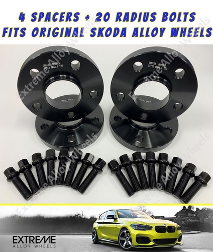 Black alloy wheel spacers 20mm - black,